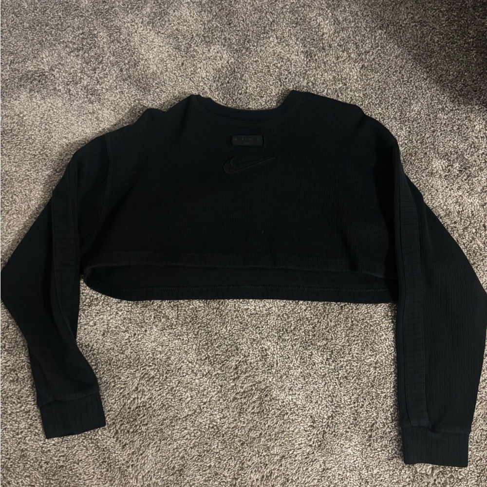 Nike Women's Black Long Sleeve Crop Top